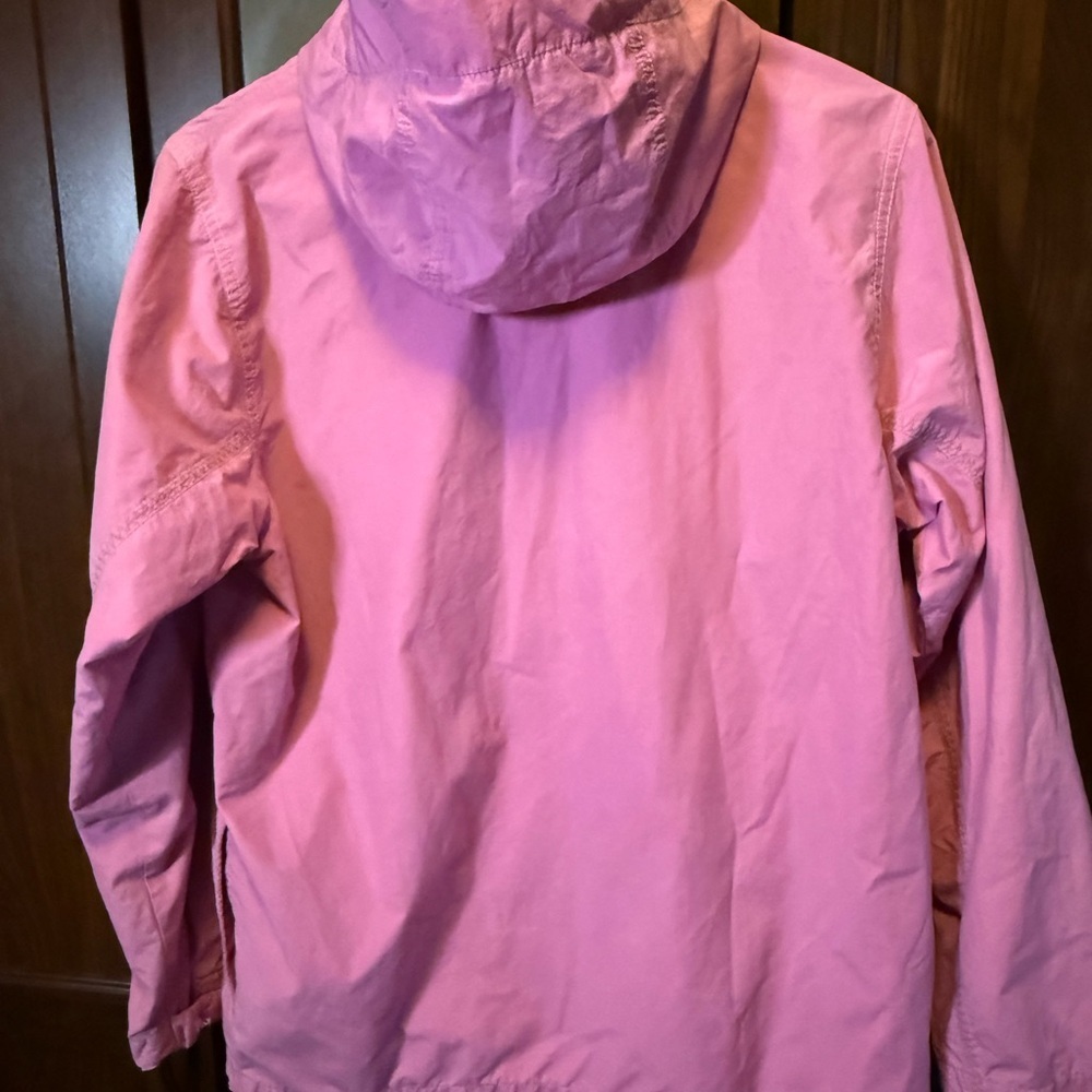 LANDS' END Pink Hooded Windbreaker Pullover Jacket size Large - Picture 9 of 11